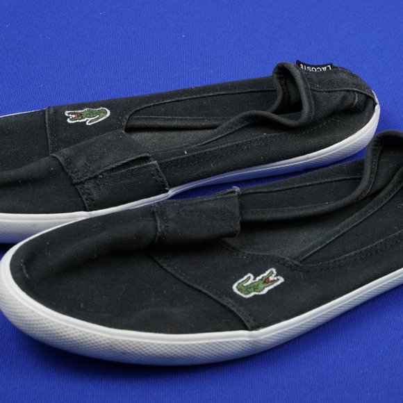 Men's Lacoste Marice Canvas Slip-ons Shoes Loafers Plimsolls - Picture 3 of 6